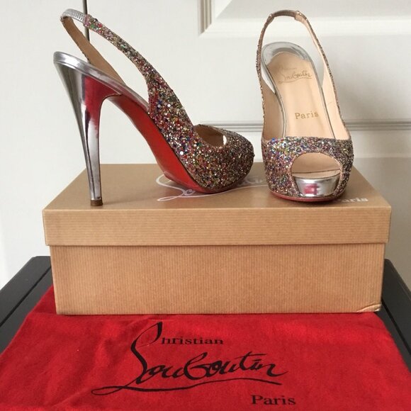 Christian Louboutin Sexy Glitter slingback Heels - Picture 2 of 12